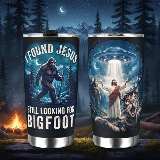 Big foot Found Jesus 20 Oz Tumbler (2 Side Print in USA)