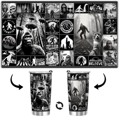 Big foot All Quote Black & White 20 Oz Tumbler (Print in USA)