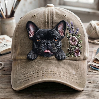 French Bulldog Black Flower - Classic Cap