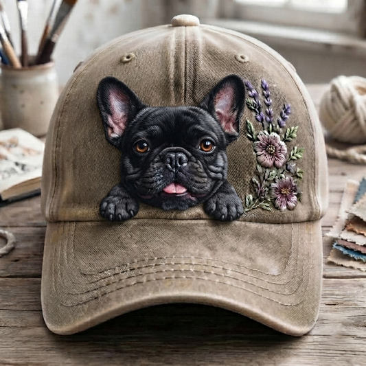 French Bulldog Black Flower - Classic Cap