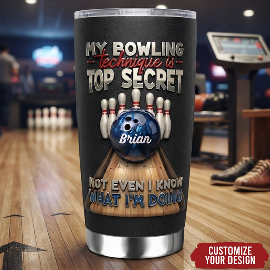 Bowling Top Secret Personalized 20 Oz Tumbler (Print in USA)