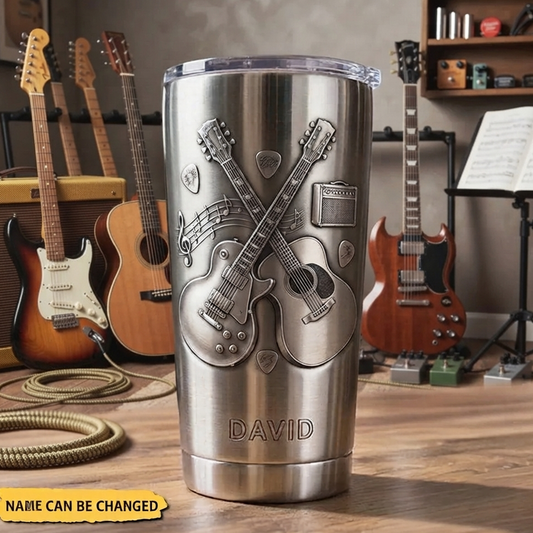 Guitar Personalized 20 Oz Tumbler (Print in USA)
