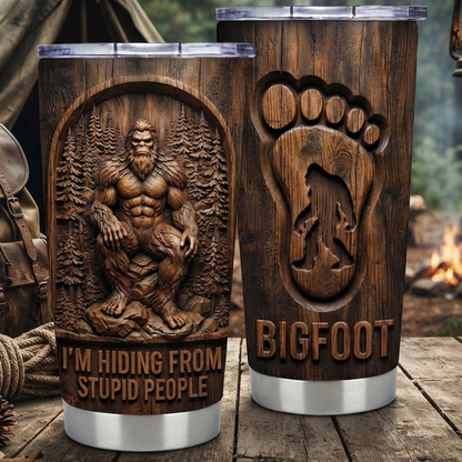 Big foot Hiding From Personalized 20 Oz Tumbler (Print in USA)