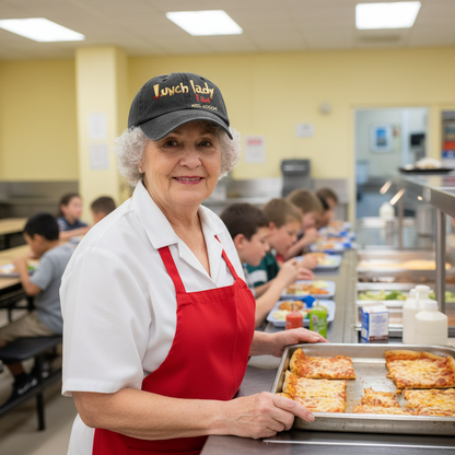Lunch Lady I Am Custom Name - Wash Denim Cap (Print in USA)